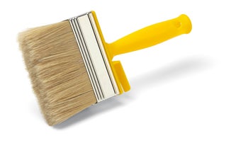 Flächenstreicher mit Kunststoffgriff und Naturborsten zum Auftragen von Wandfarbe und Grundierungen