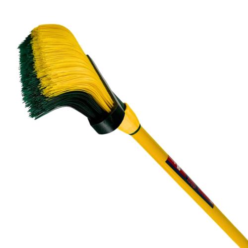 Kehrbesen mit gelben und grünen Borsten
