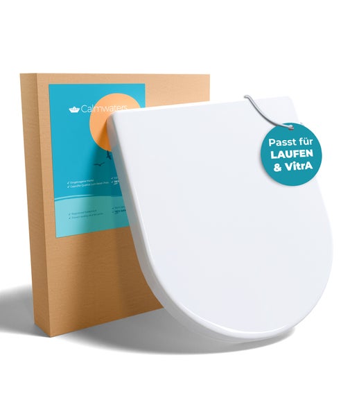 Calmwaters WC Sitz in Verpackung passend für Laufen und VitrA Toiletten