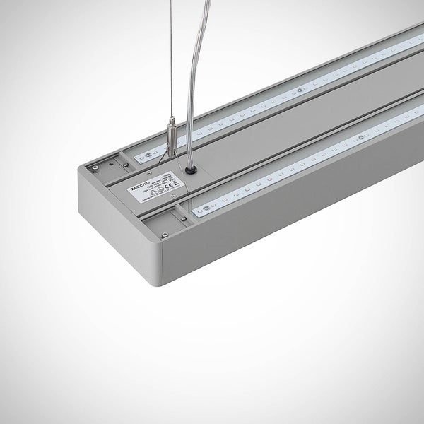 Arcchio LED Büroleuchte Susi (Modern) in Alu aus Aluminium (2 flammig, ) - Bürolampe Arbeitsplatzlampe Hängeleuchte Pendelleuchte Deckenleuchte Arbeitszimmerleuchte