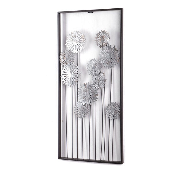 Wanddeko PURE FLOWERS Metall silber/braun