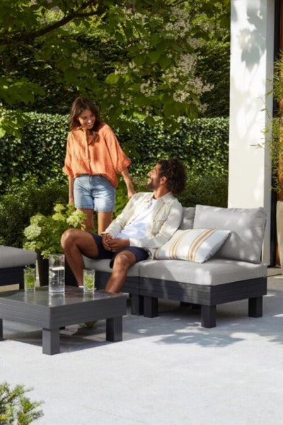 Keter Elements Loungebank + Balkonset - 5 bis 6 Personen - Graphit