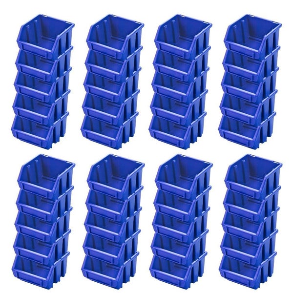 PROREGAL SuperSparSet 40x Sichtlagerbox 1 HxBxT 7,5 x 11,6 x 11,2 cm Polypropylen Blau