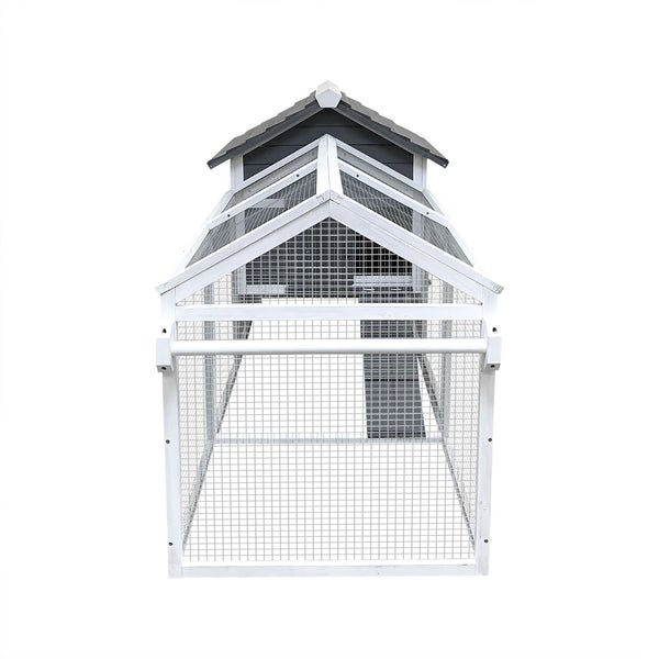 Home Deluxe Hühnerstall aus Holz FERA - 224 x 107 cm | Großes, wetterfestes Holzgehege mit Auslauf