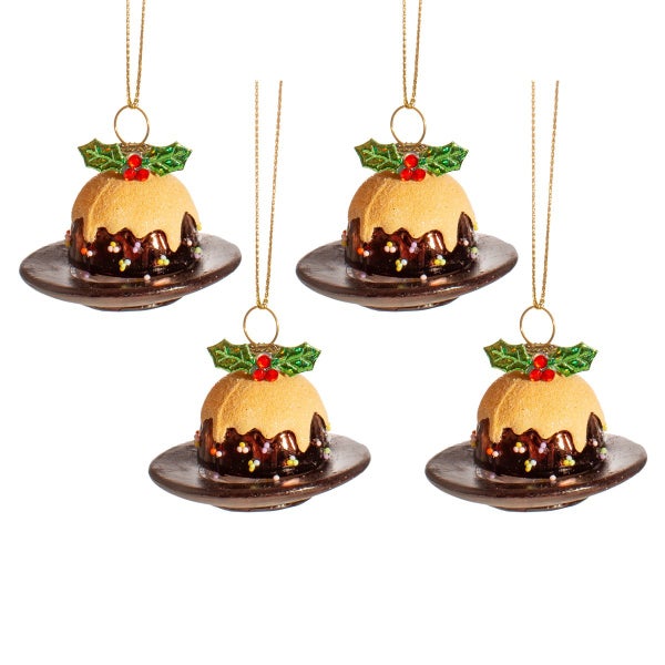 Mini-Weihnachtspudding-Weihnachtskugel (Set4) - Sass & Belle