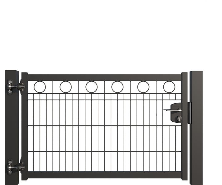 Metallzauntür mit Griff und Schloss