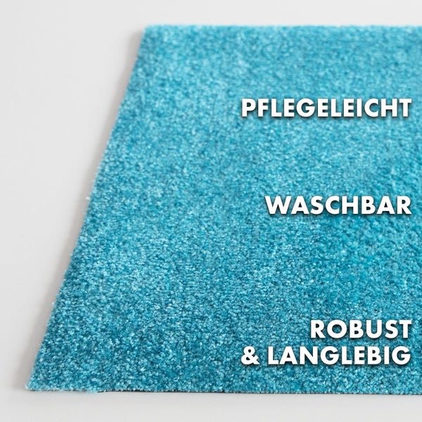 FLOORDIREKT Fußmatte Domenico - stilvolle & praktische Schmutzfangmatte - Türkis - 50 x 80 cm