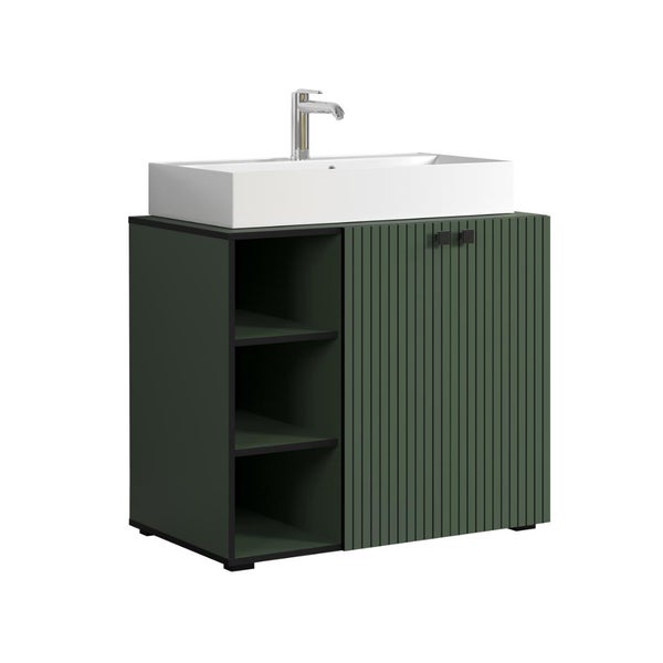 Waschtisch mit offenem Regal und Waschtischplatte