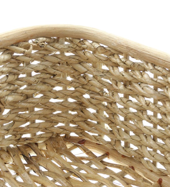 FRANK FLECHTWAREN | Tablettkorb Schilfstroh, rechteckig, SCHILF, HOLZ, 40 x 30 x 13 cm