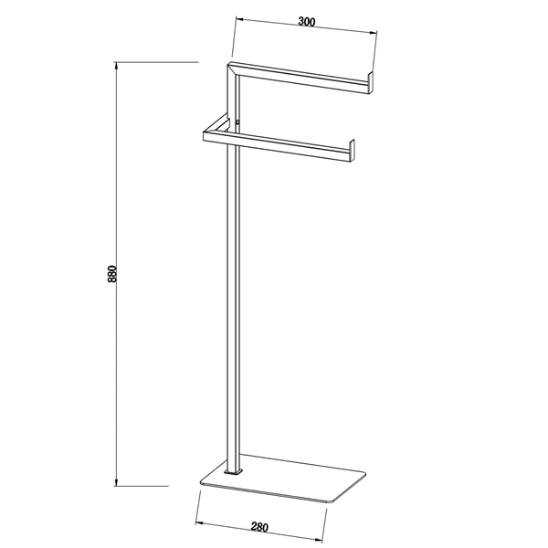 Zweiarmiger verchromter Badetuchhalter Standmodell