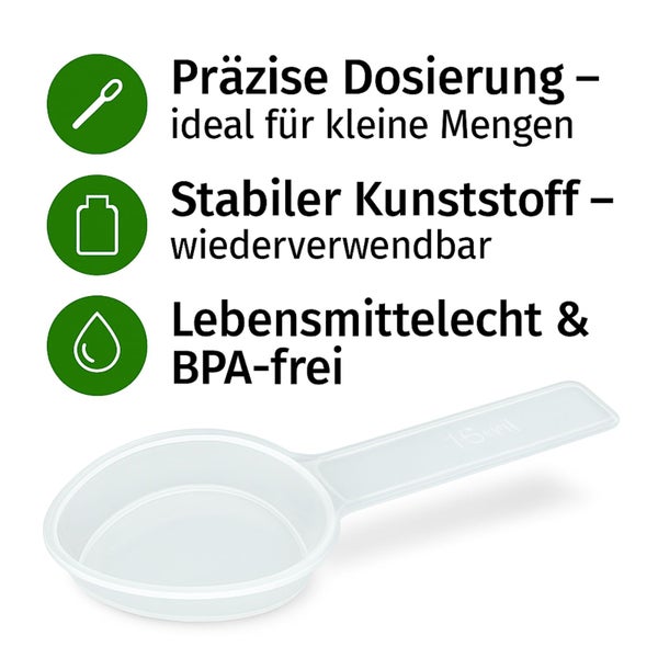Messlöffel 3 ml - Mini-Messlöffel für Pulver & kleine Mengen