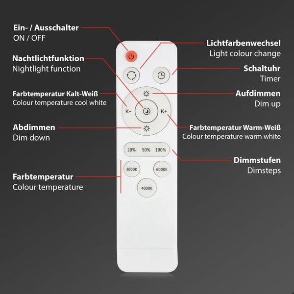 LED Deckenleuchte CCT Sternendekor Kristalloptik dimmbar 24W Ø39,3cm Briloner