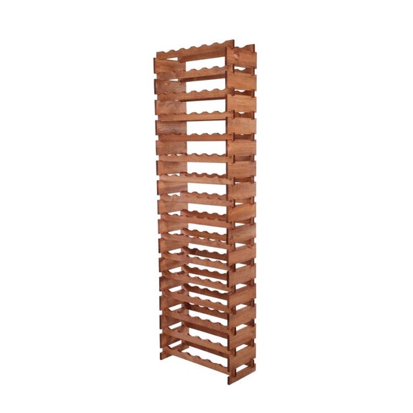 Weinregal VINOTECA FLEX PRO HxBxT 219x65x28cm 96 Flaschen auf 16 Ebenen Massives Kiefernholz Braun geölt
