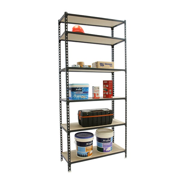 Schwerlastregal GIANT MULI | HxBxT 250x110x40cm | 6 Fachböden | Fachlast 200kg | Anthrazit | Lagerregal Kellerregal Werkstattregal Metallregal Fachbodenregal Steckregal