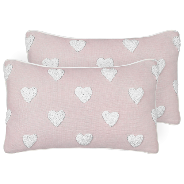 Dekokissen 2er Set GAZANIA Baumwolle 30 x 50 cm Pastellrosa
