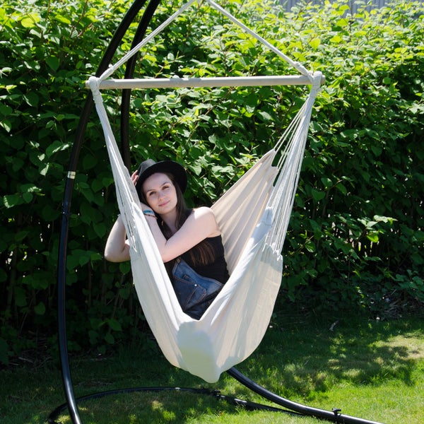 XXL Hängesessel Relaxsessel 185x130cm bis 150kg in Beige