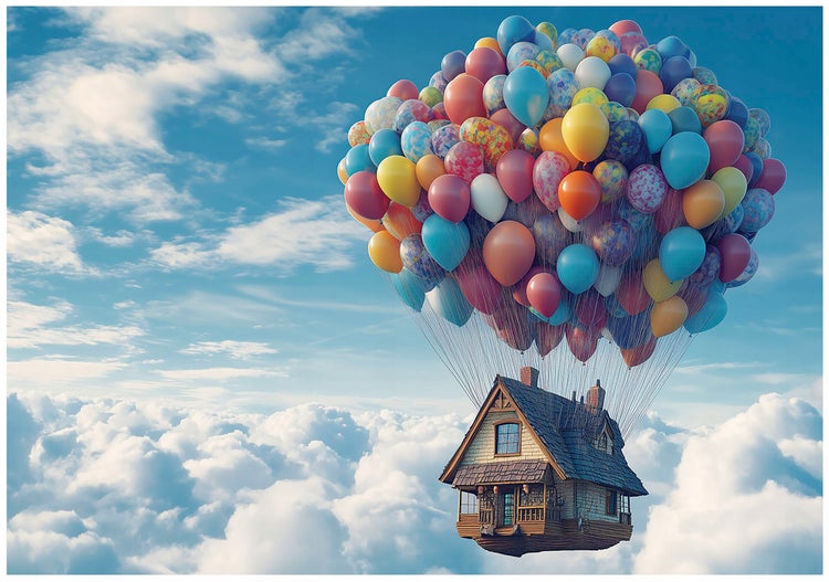Fototapete Kinderzimmer Mädchen Luftballons Himmel Tapete Kinder 300x210 cm