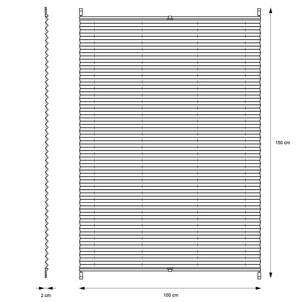 ECD Germany Plissee Klemmfix ohne Bohren 100x150 cm Schwarz Blickdicht Sonnen- und Sichtschutz Faltrollo Jalousie mit Klemmträger für Fenster & Tür EasyFix Plisseerollo Lichtdurchlässig Fensterrollo