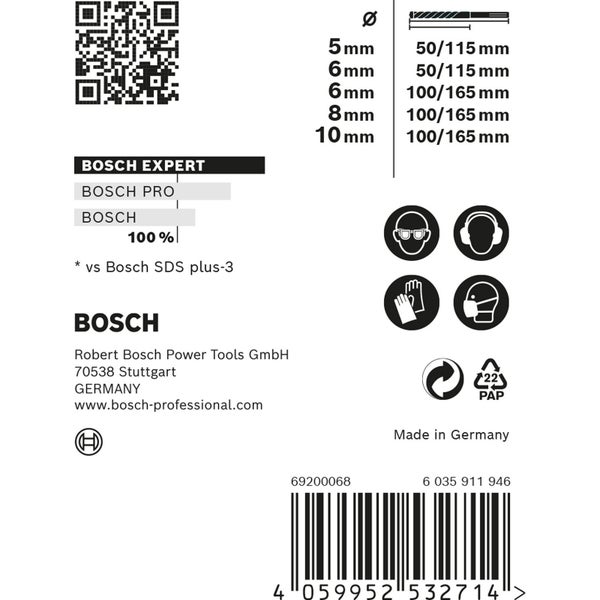 Bosch Expert SDS plus-7X Hammerbohrer-Set 5/6/6/8/10 mm 5tlg. - 2608900197