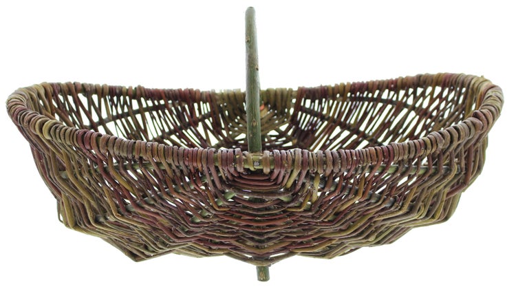 FRANK FLECHTWAREN | Korb Holzbügel, mittel, WEIDE, 46 x 27 x 20 cm, GH 25 cm