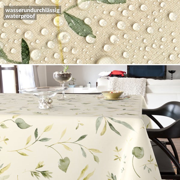 Tischdecke mit Blätter Design, wasserundurchlässig