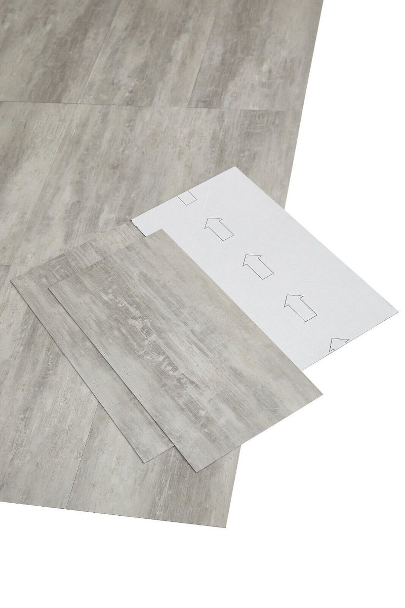 Designboden selbstklebende Designfliesen 30,48 cm x 60,96 cm in Betonoptik Grau