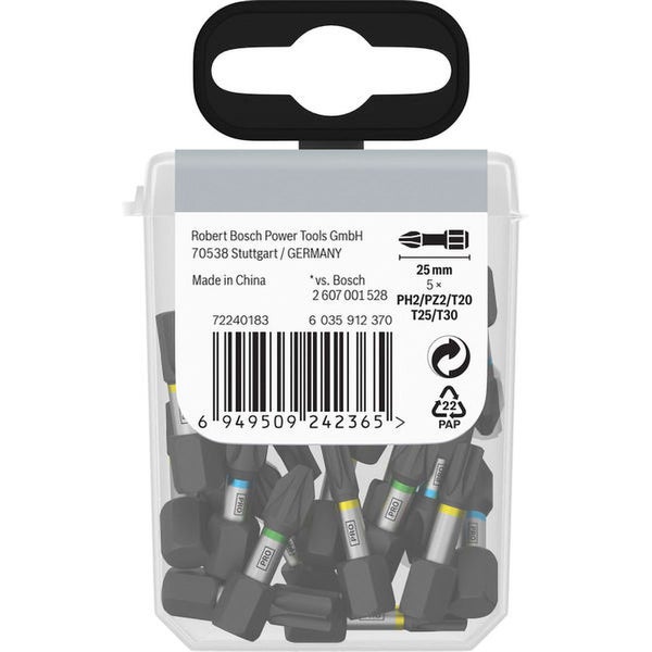 Bosch PRO Impact Mixed Pack PH2(x5) PZ2(x5) T20(x5) T25(x5) T30(x5) 25 mm 25-tlg. - 2608521U63