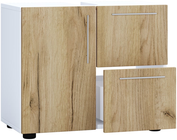 Holz Badmöbel Badunterschrank Flandu Schublade