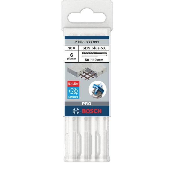 Bosch PRO SDS plus-5X Hammerbohrer 6 x 50 x 110 mm - 2608833891