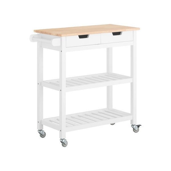 Küchenwagen mit zwei Schubladen und Regalböden