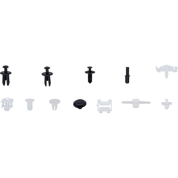 Sortiment verschiedener Kunststoffbefestigungsclips