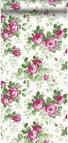 Origin Wallcoverings Tapete Rosen Rosa - 53 cm x 10.05 m - 326138