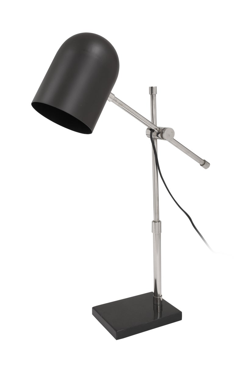 Tischleuchte im Factory-Style in Schwarz Silber, Loft Design Lampe | Wohnzimmer Esszimmer Leuchte