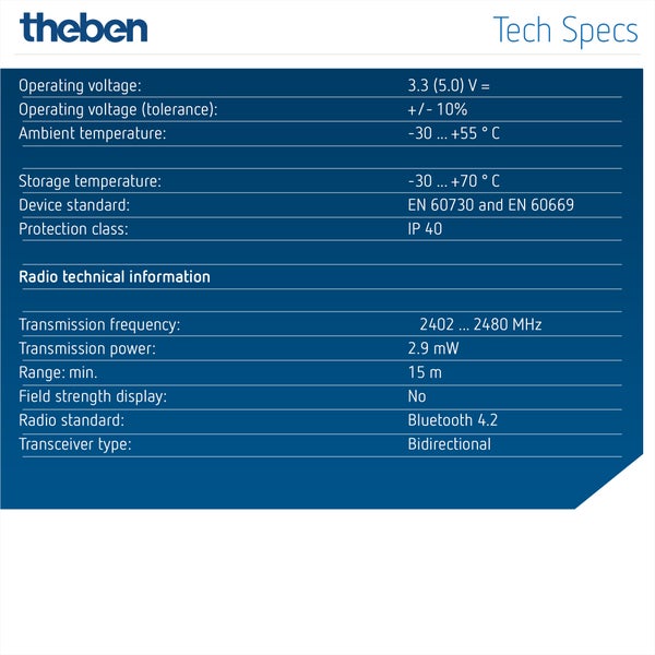 Theben 9070130 Bluetooth OBELISK top3 - Bluetooth Low-Energy Dongle für digitale Zeitschaltuhren top3