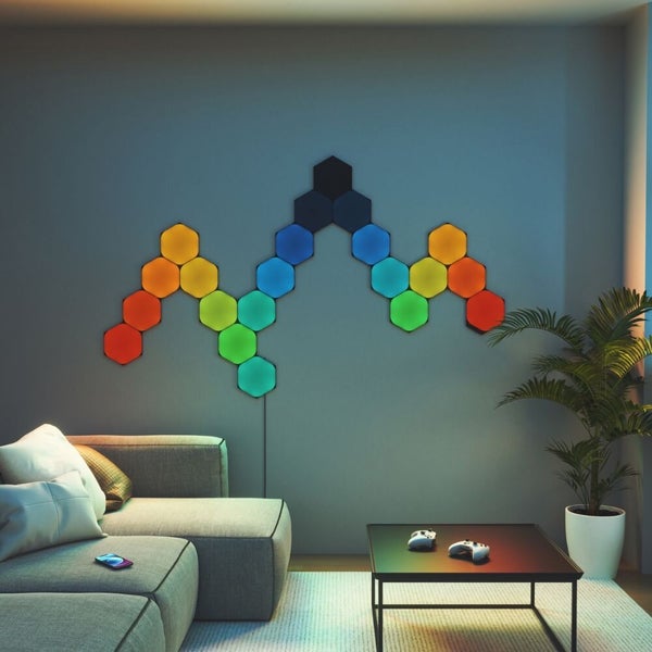 Nanoleaf LED Shapes Ultra Black Hexagons in Schwarz RGBW 9x 2W 900lm Starterset