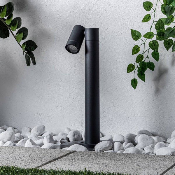 PRIOS Außenleuchte Tulimar (Modern) in Schwarz aus Aluminium (1 flammig, GU10) - Wegeleuchte Pollerleuchte Wegelampe Sockelleuchte