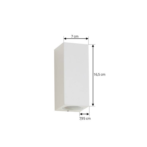 Lucande Wandleuchte außen Xava (Modern) in Weiß aus Aluminium (2 flammig, GU10) - Außenwandleuchten Wandlampe Led Außenlampe Outdoor für Außenwand/Hauswand Haus Terrasse & Balkon