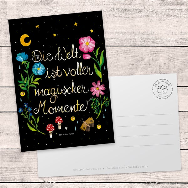 Mr. & Mrs. Panda Postkarte Magische Welt