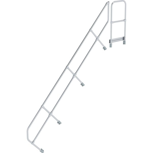 Handlauf für Treppenleitern aus Aluminium inklusive Halterungen und Knieleiste