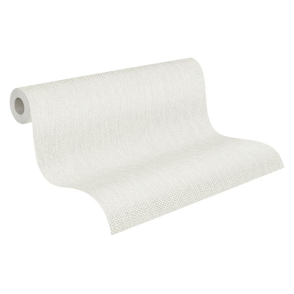 A.S. Création Tapete mit feiner Struktur Weiß und Silber - 53 cm x 10.05 m - AS-344311