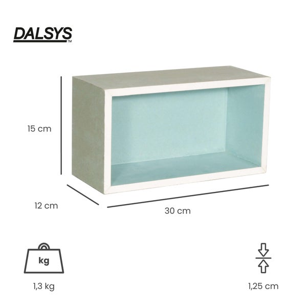 DALSYS Wandregal rechteckig, 30 Zentimeter breit, 15 Zentimeter hoch, 12 Zentimeter tief, Gewicht 1,3 Kilogramm.