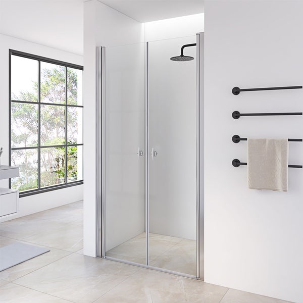 Home Deluxe - Duschabtrennung LAVEA - Klarglas - Maße: 75 x 195 cm - 6 mm nanobeschichtetes Sicherheitsglas, inkl. Scharniere und Montagematerial I - Duschtür Pendeltür Duschtrennwand Nischentür