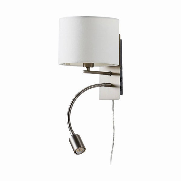 Lindby Wandleuchte, Wandlampe Innen Florens (Modern) in Alu aus Textil (1 flammig E14) - Wandleuchten Wandstrahler Wandbeleuchtung Schlafzimmer / Wohnzimmer Wohnzimmerleuchte