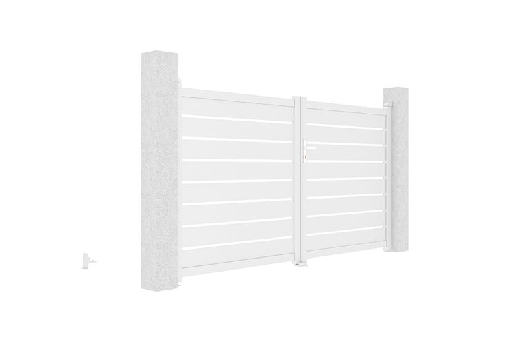 Flügeltor 3m VOGEL H.160 Weißaluminium