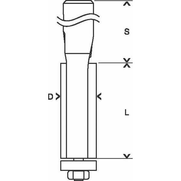 Bosch Laminat-Bündigfräser 1/4 Ø 9,5 mm L 13,7 mm G 56 mm - 2608628636