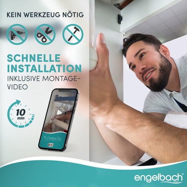 Engelbach® Siphon für Küchenspüle mit Flexiblem Ablaufschlauch mit doppeltem Geräteanschluss inkl. Montage-Video