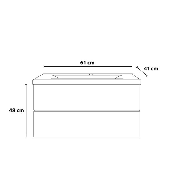Home Deluxe - Badmöbel - Set - WANGEROOGE Deluxe – Größe: S, Farbe: Weiß, Breite Waschbecken: ca. 60 cm I Badezimmermöbel Waschtisch Waschbecken