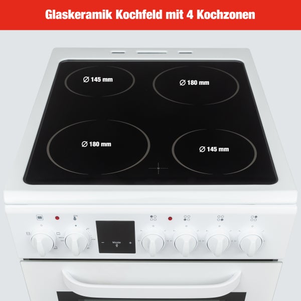 Glaskeramik Kochfeld mit vier Kochzonen