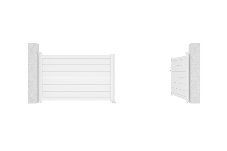 Flügeltor 3,5m EIGER H.115 Weißaluminium