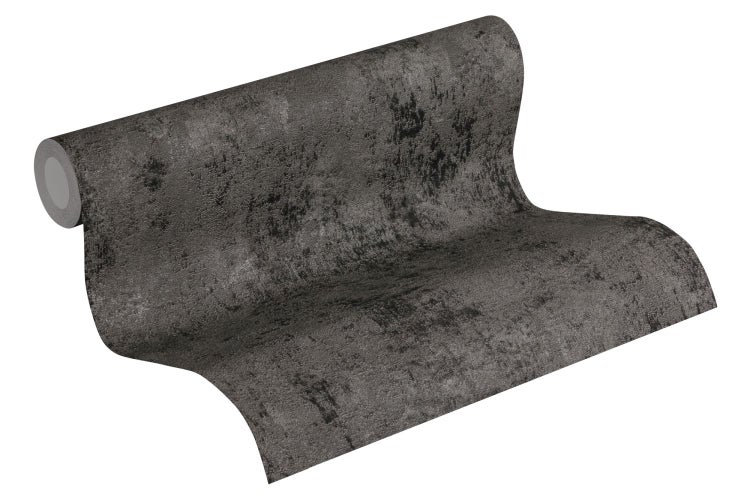 Nahaufnahme einer dunkelgrauen Strukturtapete